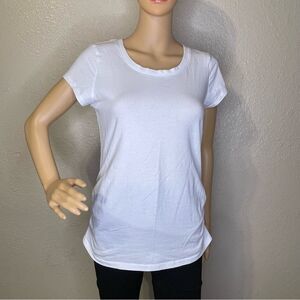 Ambiance Maternity Short Sleeve Stretchy Tshirt White Size Large